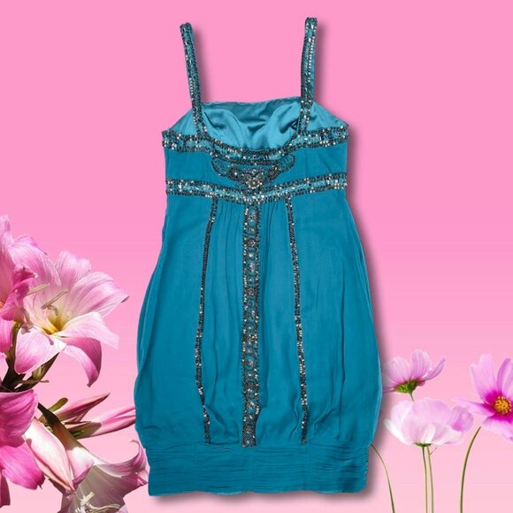 Vintage Y2K Sue Wong Silk Beaded Dress - Picture 10 of 16